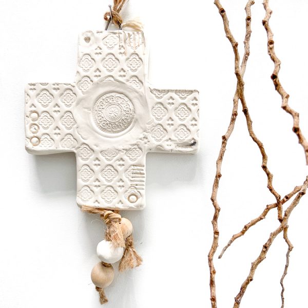 Ceramic Cross Hanging | Matte White