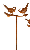 Stake Bird/Wrens Silhouette Rust