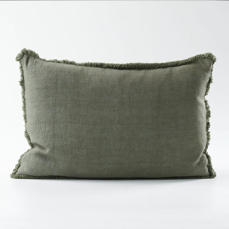 Luca Boho Khaki Linen Cushion | Assorted Sizes