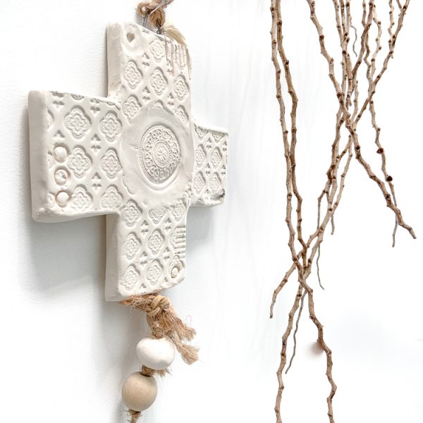 Ceramic Cross Hanging | Matte White