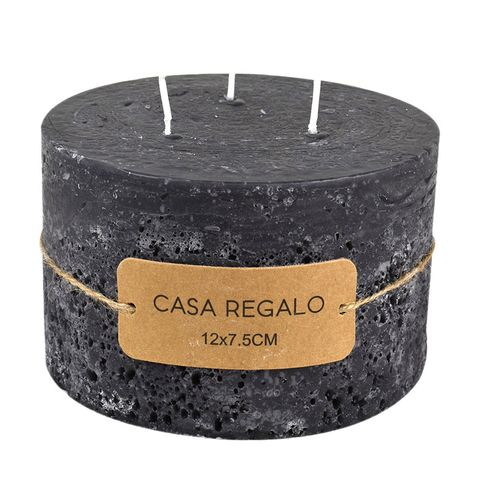 Earth Pillar Candle |  Charcoal