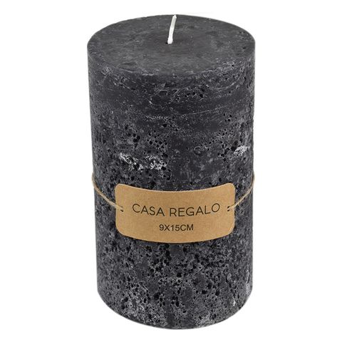 Earth Pillar Candle |  Charcoal