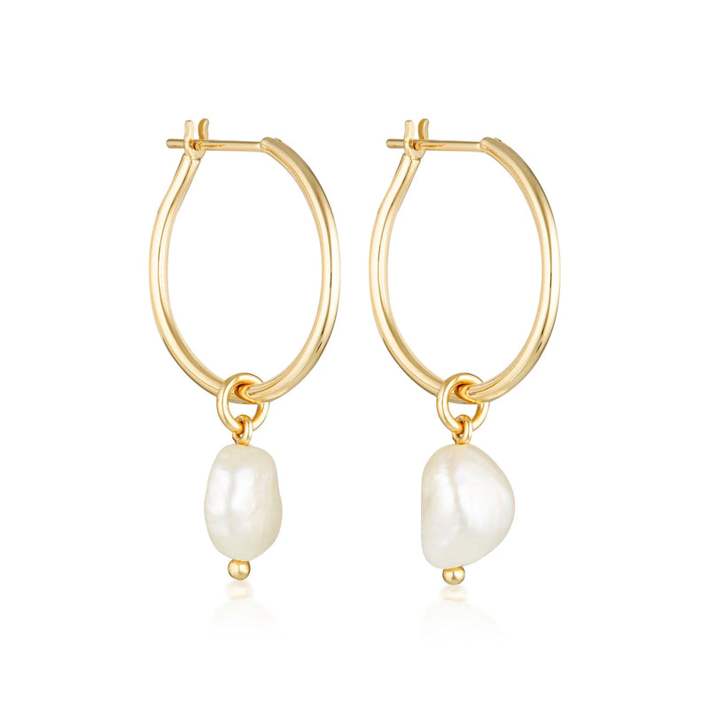 Baroque Pearl Willpower Huggie Earrings