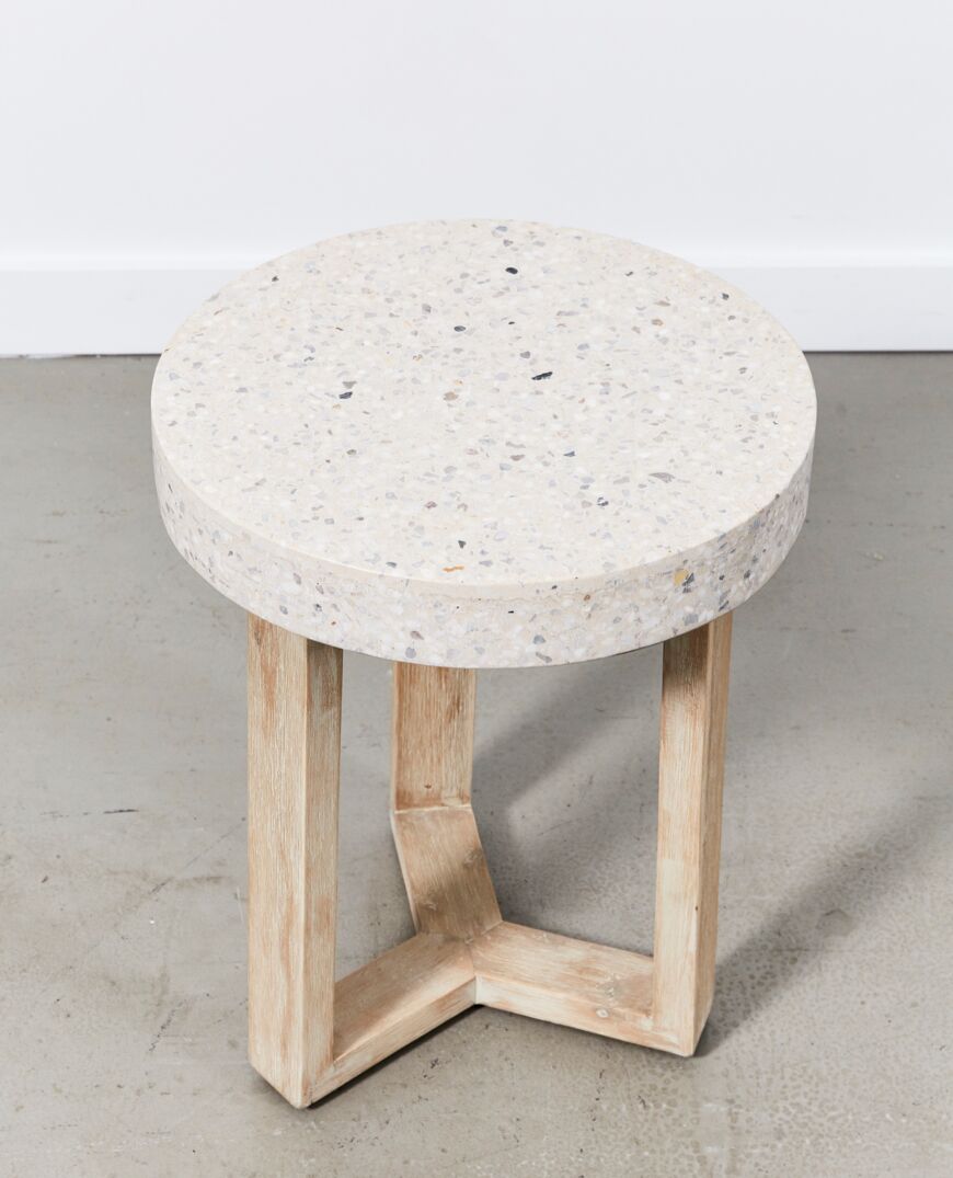 Denison Terrazzo Side Table Round | Shell