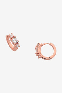 Zadie Rose Gold Clear Huggie