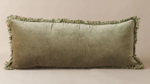 Olive velvet cushion sale