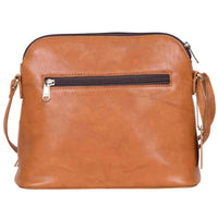 Finland Front Zipper Cowhide Sling Bag