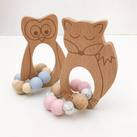 Woodland Silicone and Beech Wood Teether | Fox