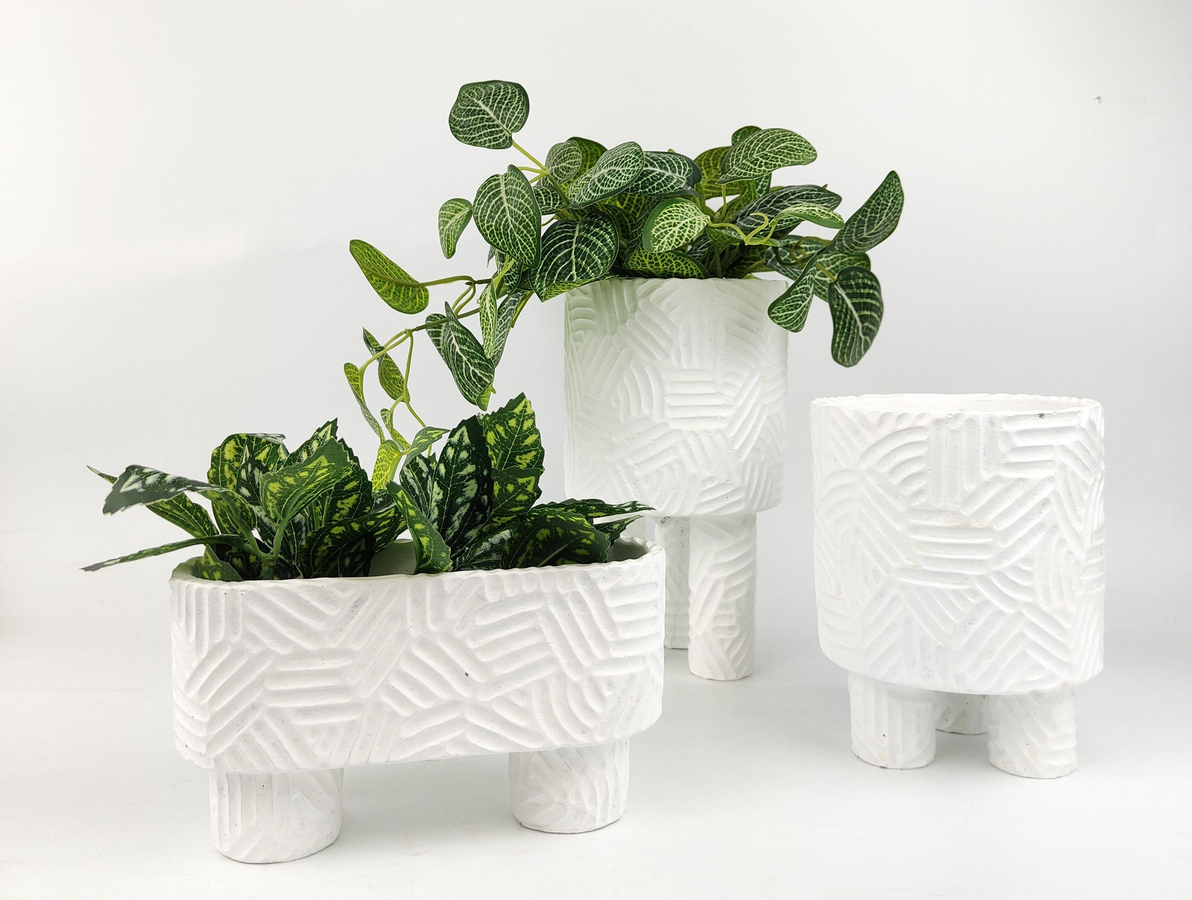 Enola Planter with Legs | White